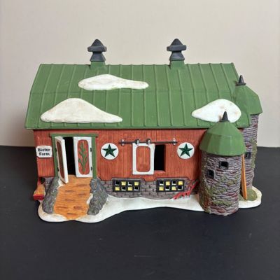 LOT 95: Dept 56 New England Series Pennsylvania Dutch Barn, Bluebird Seed & Bulb, Postern & Platform 2