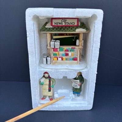 LOT 76: Dept 56 Accessories w/Original Boxes: Sing a Song for Santa, Carolers on the Doorstep, Violet Vendor- Chestnut Vendor-Carolers,...