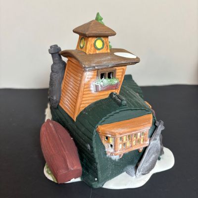 LOT 87: Dept 56 Dickens Village Houses w/Original Boxes: Leacock Poultry, Peggotty's Seaside Cottage, Betsy Trotwood's Cottage