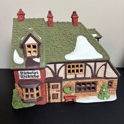 LOT 85: Dept 56 Dickens Village Series: Nicholas Nickleby Cottage, Bishops Oast House & Walpole Taylors