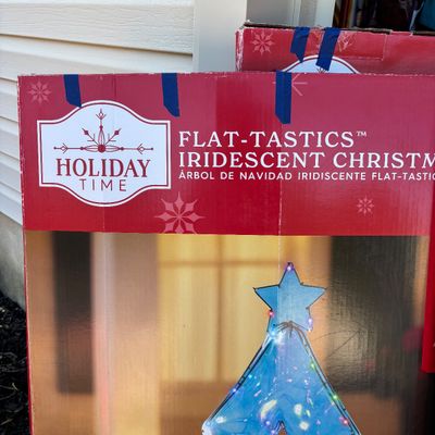 LOT 65: Set of 3 Flat-Tastics Iridescent Christmas Tree 48"