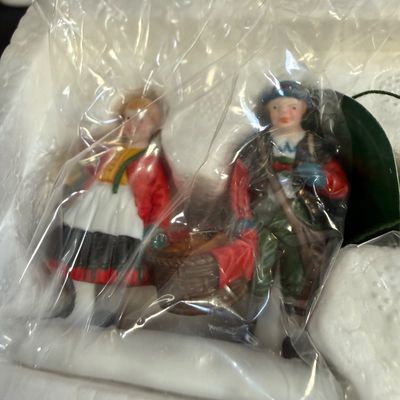 LOT 41: Dept 56 Holiday Accessories - Town Tinker, Cobbler & Clock Peddler, Buying Baker's Bread, Alpine Villagers, Chelsea...