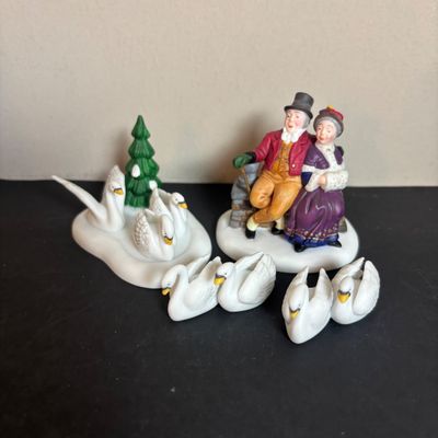 LOT 98: Dept 56 Twelve Says of Dickens Village: Eleven Lords A-Leaping, Seven Swans A-Swimming, Nine Ladies Dancing, Twelve Drummers...