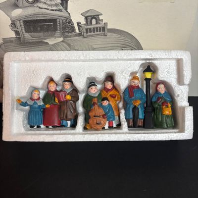 LOT 90: Dept 56 Dickens Village Houses & Accessories w/Original Boxes: Violet & Chestnut Vendor & Carolers, Peggotty's...