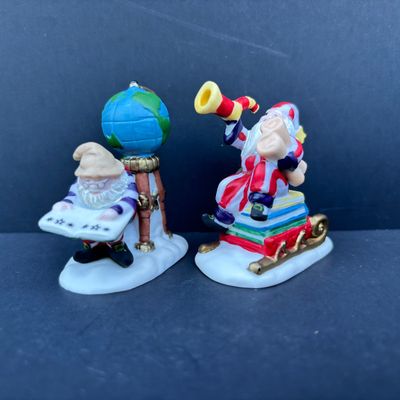 LOT 81: Dept 56 Accessories w/Original Boxes: Trimming the North Pole, Transport, Charting Santa's Course, Baker's Elves, One...