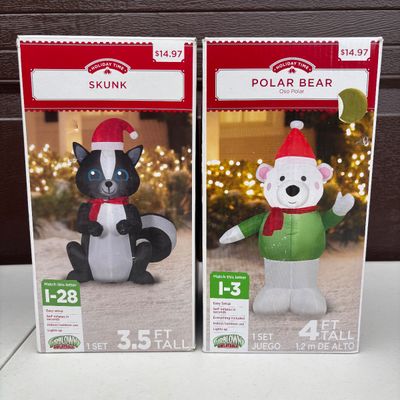 LOT 161: Christmas Inflatable Outdoor Lawn Decorations 5pcs