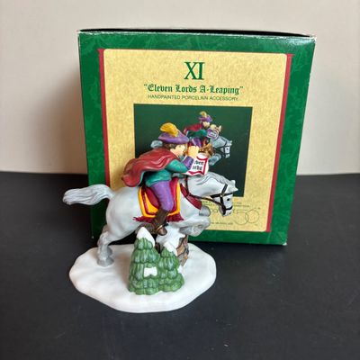 LOT 98: Dept 56 Twelve Says of Dickens Village: Eleven Lords A-Leaping, Seven Swans A-Swimming, Nine Ladies Dancing, Twelve Drummers...