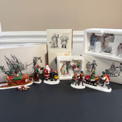 LOT 42: Dept 56 Holiday Accessories - Father Christmas's Journey, Tis the Season, Santa & Mrs. Claus, Gingerbread Vendor, Street...