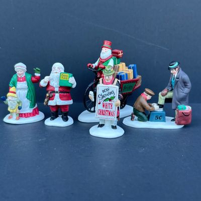 LOT 78: Dept 56 Accessories w/Original Boxes: Holiday Deliveries, Busy Sidewalks, Classic Cars, Santa & Mrs. Claus, All Around the Town