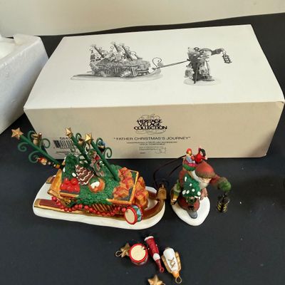 LOT 42: Dept 56 Holiday Accessories - Father Christmas's Journey, Tis the Season, Santa & Mrs. Claus, Gingerbread Vendor, Street...