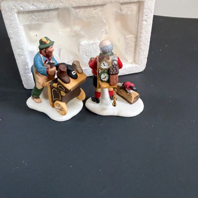 LOT 41: Dept 56 Holiday Accessories - Town Tinker, Cobbler & Clock Peddler, Buying Baker's Bread, Alpine Villagers, Chelsea...