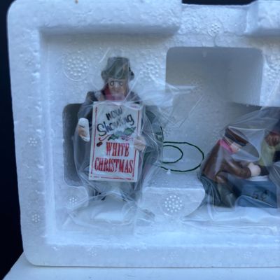 LOT 79: Dept 56 Accessories w/Original Boxes: Popcorn Vendor, Dickens' Carolers, Last Minute Delivery, All Around the Town,...