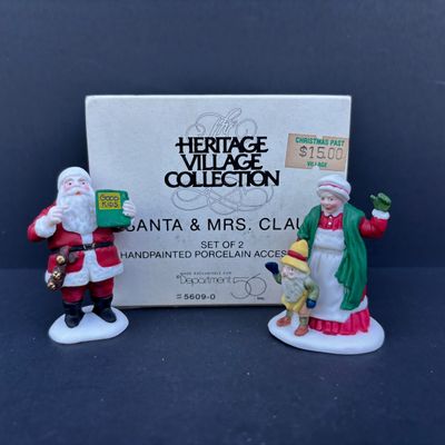 LOT 78: Dept 56 Accessories w/Original Boxes: Holiday Deliveries, Busy Sidewalks, Classic Cars, Santa & Mrs. Claus, All Around the Town