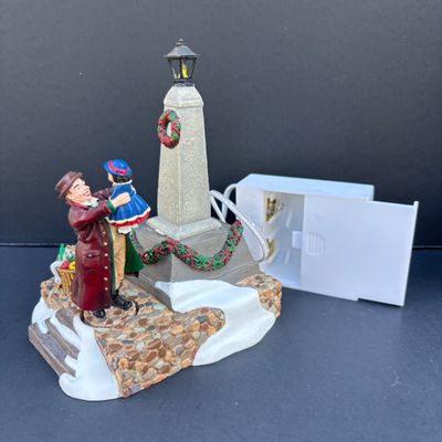 LOT 140: Dept 56 Village Accessories: Animated Holiday Joy, Hot Roasted Chestnuts, Until We Meet Again & On To the Show
