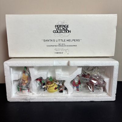 LOT 91: Dept 56 Dickens Village Accessories & North Pole Series Reindeer Flight School w/Original Boxes