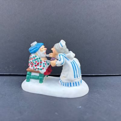 LOT 142: Village Accessories by Dept 56: Planning a Winter Vacation, Marshmallows Around the Campfire, Open Wide, Twinkling Lit Shrubs...