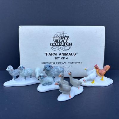 LOT 76: Dept 56 Accessories w/Original Boxes: Sing a Song for Santa, Carolers on the Doorstep, Violet Vendor- Chestnut Vendor-Carolers,...