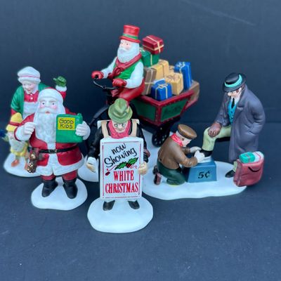 LOT 78: Dept 56 Accessories w/Original Boxes: Holiday Deliveries, Busy Sidewalks, Classic Cars, Santa & Mrs. Claus, All Around the Town