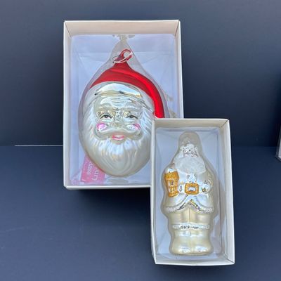 LOT 73: Dept 56 Hand Blown Mercury Glass Ornaments in Original Boxes