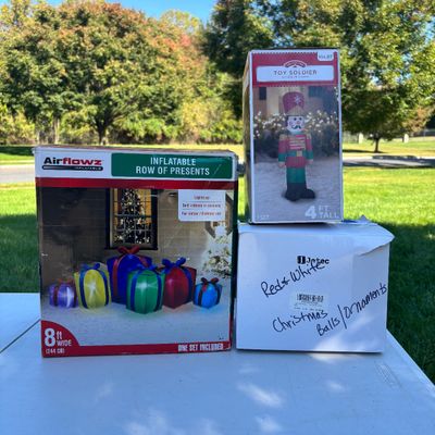 LOT 69: Christmas Inflatable Outdoor Lawn Decorations 3pcs