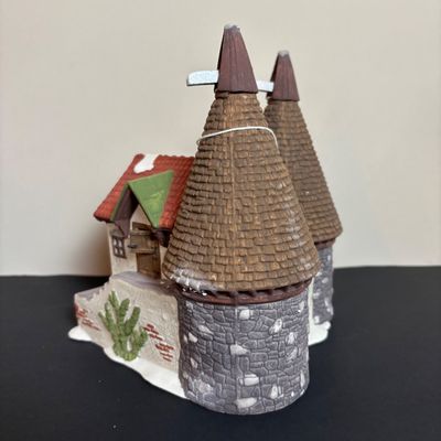 LOT 83: Dept 56 Heritage Village Collection Dickens Village Series: Village Church & Bishop Oast House & Village Porcelain Pine Tree