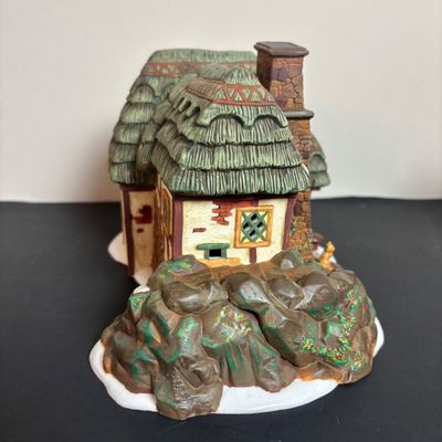 LOT 92: Dept 56 Dickens Village w/Original Boxes: Crooked Fence Cottage, Scrooge & Marley Counting House, Postern & Porcelain Tree