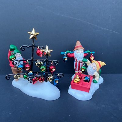 LOT 79: Dept 56 Accessories w/Original Boxes: Popcorn Vendor, Dickens' Carolers, Last Minute Delivery, All Around the Town,...