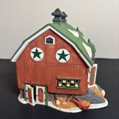 LOT 95: Dept 56 New England Series Pennsylvania Dutch Barn, Bluebird Seed & Bulb, Postern & Platform 2