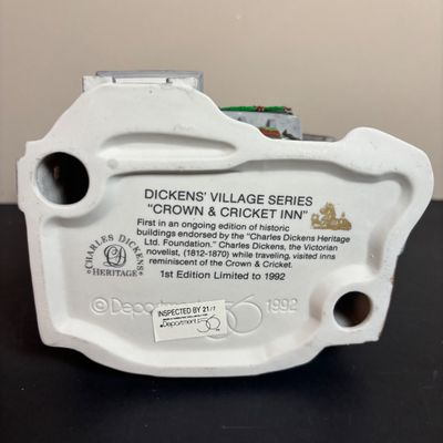 LOT 99: Dept 56 Dickens Village Series Crown & Cricket Inn: 1st Edition Limited to 1992