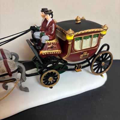 LOT 101: Dept 56 Accessories: Royal Coach, Yeomen of the Guard & Pine Cone Trees