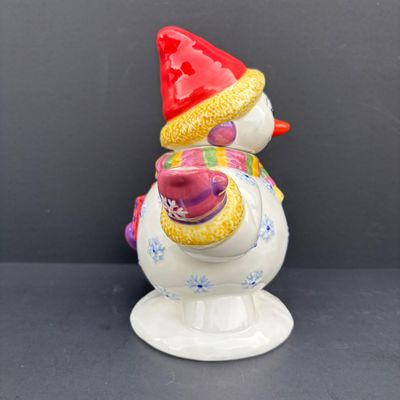 LOT 145: Traditions Holiday Celebrations Snowman Teapot by Christopher Radko, Hallmark Snowman's Land Ornament, Over-Sized Pinecone...