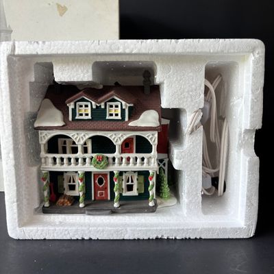 LOT 147: Dept 56 New England Series Old North Church & Captain's Cottage along with Dickens Series Coble Police Station