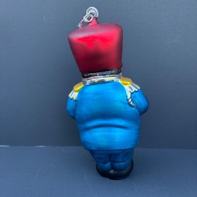 LOT 72: Dept 56 Hand Blown Mercury Glass Ornaments in Original Boxes - Toy Soldier & Santa on Rocking Horse