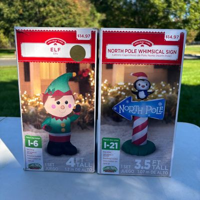 LOT 71: Christmas Inflatable Outdoor Lawn Decorations - 3pcs