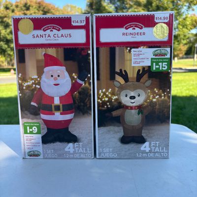 LOT 70: Christmas Inflatable Outdoor Lawn Decorations - 3pcs
