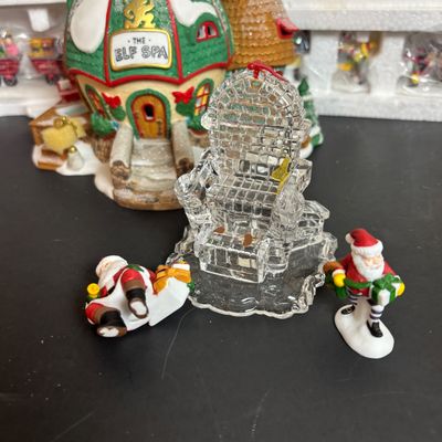 LOT 93: Dept 56 North Pole Series The Elf Spa & Heritage Collection Accessories: I'll Need More Toys, Baker Elves, Toy Maker...