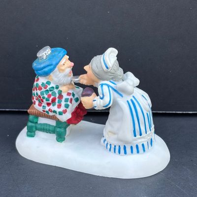 LOT 142: Village Accessories by Dept 56: Planning a Winter Vacation, Marshmallows Around the Campfire, Open Wide, Twinkling Lit Shrubs...