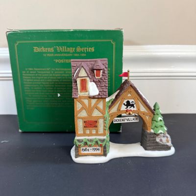 LOT 46: Dept 56 Holiday Village Accessories - Snowy Scotch Pines, Evergreen Trees, Pole Pine Tree, `Pole Pine Forest, and Postern