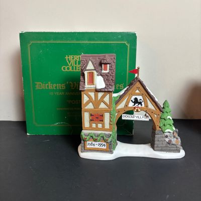 LOT 95: Dept 56 New England Series Pennsylvania Dutch Barn, Bluebird Seed & Bulb, Postern & Platform 2