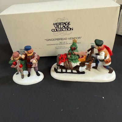 LOT 42: Dept 56 Holiday Accessories - Father Christmas's Journey, Tis the Season, Santa & Mrs. Claus, Gingerbread Vendor, Street...