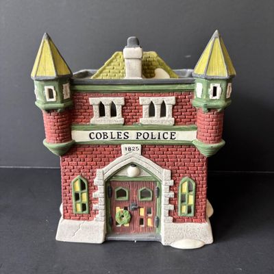 LOT 147: Dept 56 New England Series Old North Church & Captain's Cottage along with Dickens Series Coble Police Station