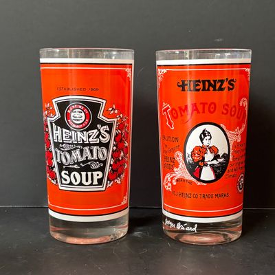 LOT 151: Vintage Georges Briard Heinz Label Drinking Glasses - Set of 5