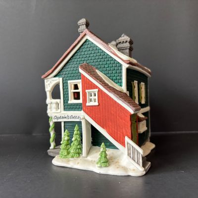 LOT 147: Dept 56 New England Series Old North Church & Captain's Cottage along with Dickens Series Coble Police Station