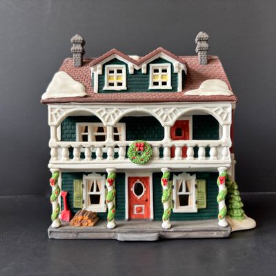 LOT 147: Dept 56 New England Series Old North Church & Captain's Cottage along with Dickens Series Coble Police Station