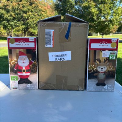 LOT 70: Christmas Inflatable Outdoor Lawn Decorations - 3pcs