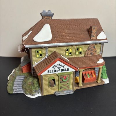 LOT 95: Dept 56 New England Series Pennsylvania Dutch Barn, Bluebird Seed & Bulb, Postern & Platform 2