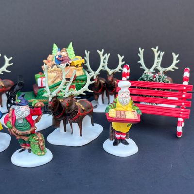 LOT 138: Department 56 Heritage Village Collection Christmas Figurines Lot with Boxes