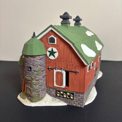 LOT 95: Dept 56 New England Series Pennsylvania Dutch Barn, Bluebird Seed & Bulb, Postern & Platform 2