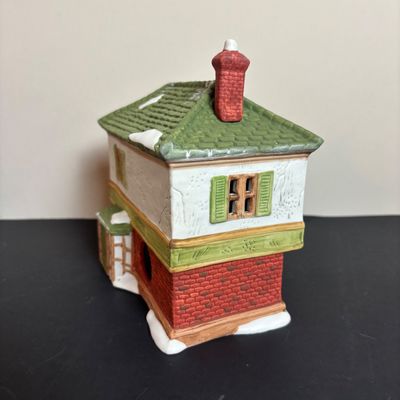 LOT 92: Dept 56 Dickens Village w/Original Boxes: Crooked Fence Cottage, Scrooge & Marley Counting House, Postern & Porcelain Tree
