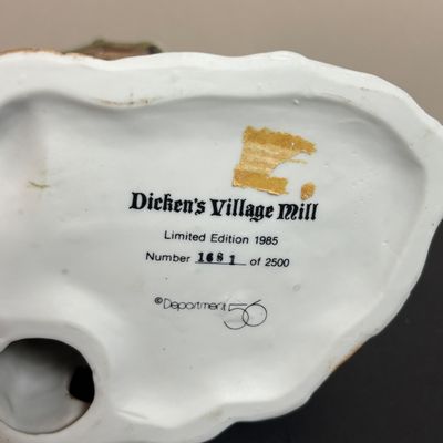 LOT 94: Dept 56 Limited Edition 1681 of 2500 Dickens Village Mill, New England Series Laurel Hill Church & Accessories